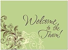 Welcome Flourish Card A3066U-Y